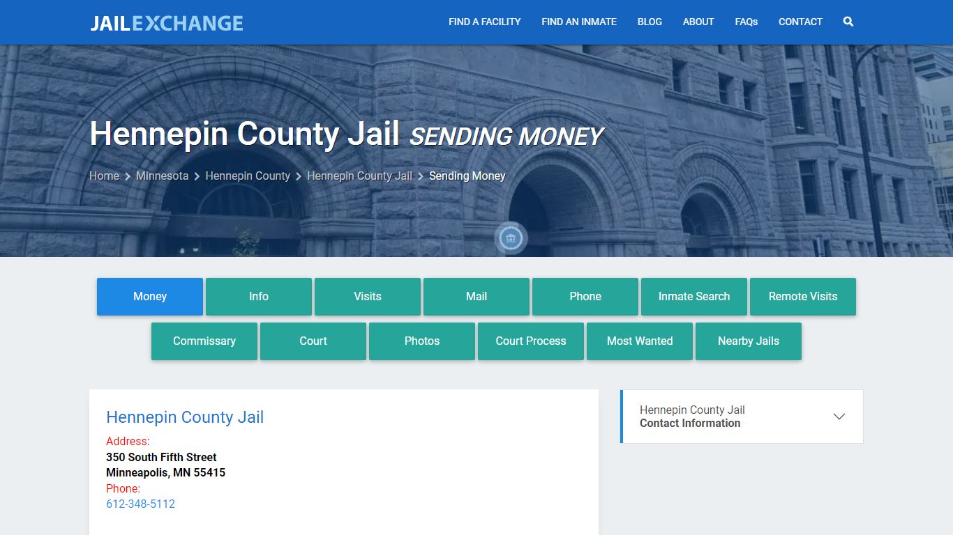 Send Money to Inmate - Hennepin County Jail, MN - Jail Exchange