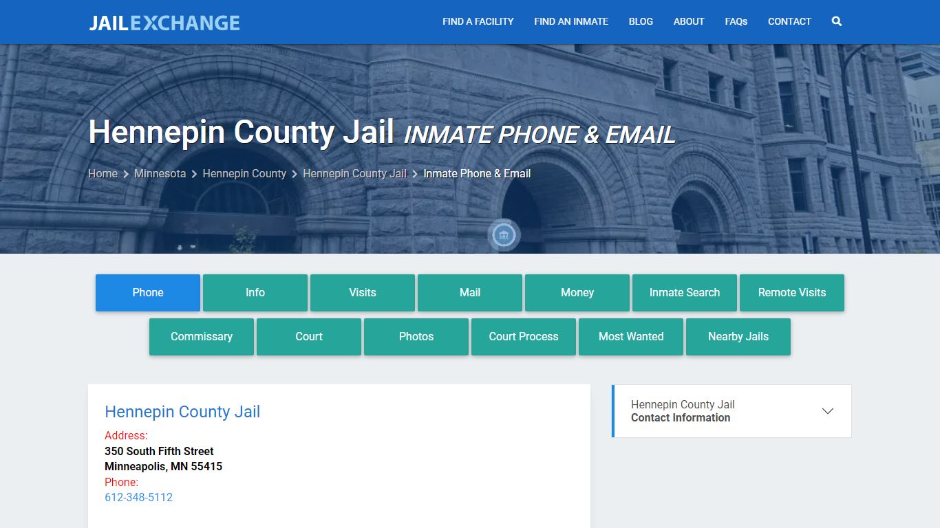 Inmate Phone - Hennepin County Jail, MN - Jail Exchange